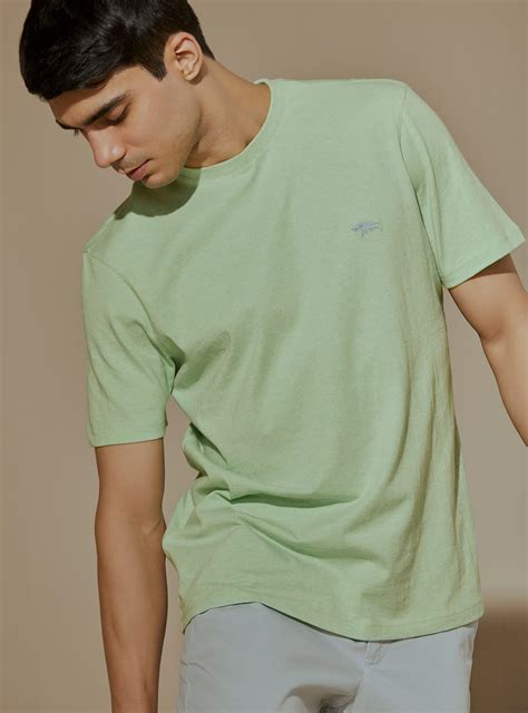 Buy Faded Jade Melange Crew | Casual Green Solid Crew Neck for Men ...