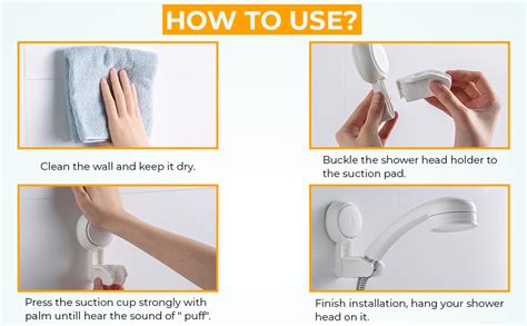 Nyarra Vacuum Suction Wall Mounted Hand Shower Holders for Bathroom ...