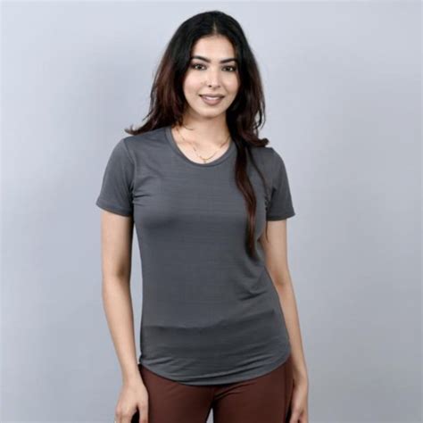 Grey sports t shirt for women, Active & gym shirt for women.