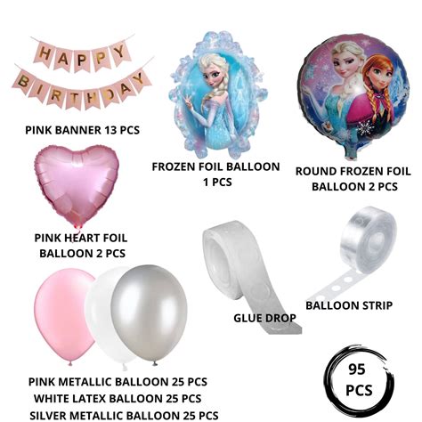 Frozen Theme Birthday Decoration for Girls 95 Pcs – Princess Elsa Birt ...