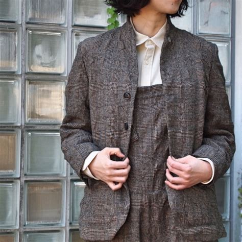 ウールコットン グレンチェックジャケット＜18303-JK/BEIGE＞ | white shirt, scale