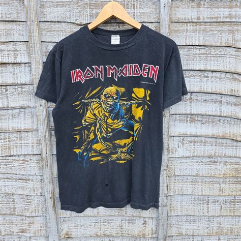 Vintage 80s Iron Maiden Piece Of Mind Band T Shirt Me… - Gem