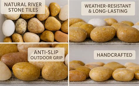 RM Outdoor Stone Garden Path Mats (Set of 4) | Natural Garden Stepping ...
