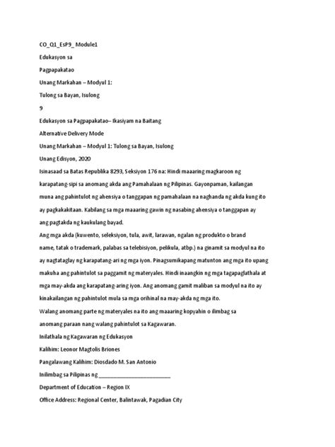 Image result for ESP 9 Module 1st Quarter Pivot