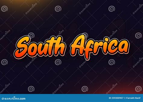 Country Name South Africa Text Design Stock Illustration - Illustration ...
