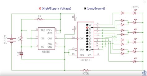 Image result for LED Light Chaser Circuit