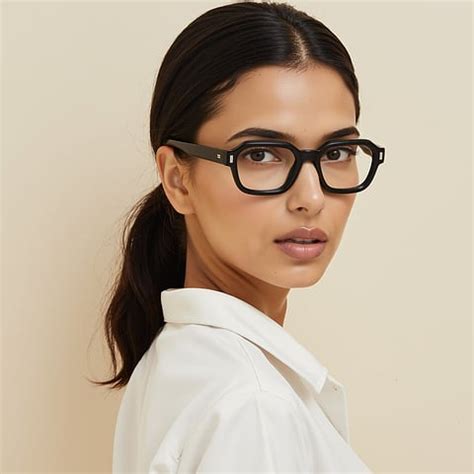 Black Full Rim Geometric Vincent Chase Acetate VC E18180 Eyeglasses