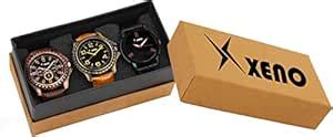 xeno Casual Analog Multicolour Dial Men/Boy Watches Combo (Pack of 3 ...