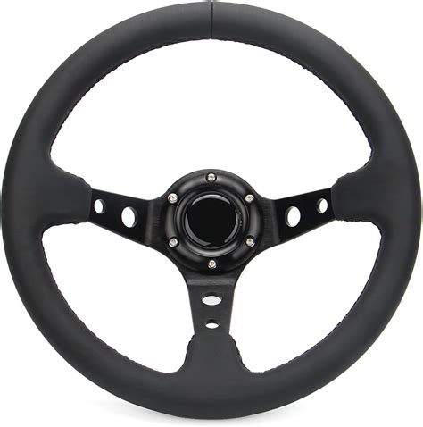 Amazon.com: YEHICY 12.5” D Shape Car Racing Steering Wheel Suede Leather Flat Drift Sports ...