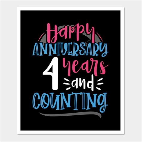 Happy anniversary 4 years and counting 4th anniversary wall and art ...