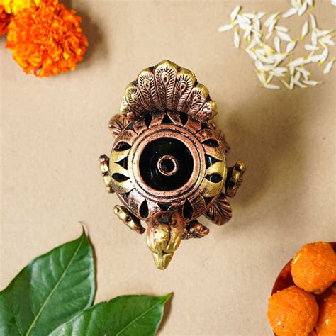 Buy Handmade Peacock Terracotta Akhand Jyot Diya / Oil Lamp Online On ...