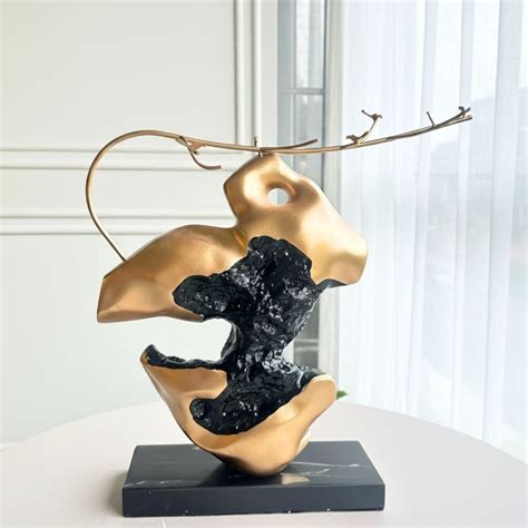Perchstone by La Muse ~ 1.5 feet Tall Black & Gold Sculpture for Luxury ...