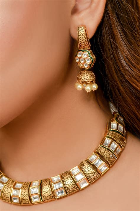 Nadira Bikaneri Kundan Necklace Set – Diva Art Jewellers