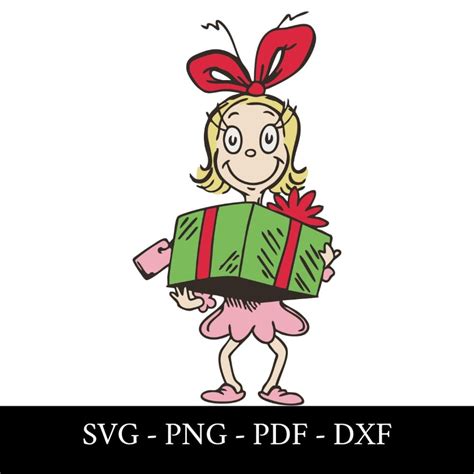 Cindy Lou Who From 'the Grinch' Svg Png Dxf Pdf - Christmas Clip Art for Cricut - Holiday ...