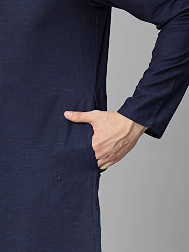 Buy Manthan Men's Kurta, Mandarin Collar Full Sleeves Ethnic Knee ...