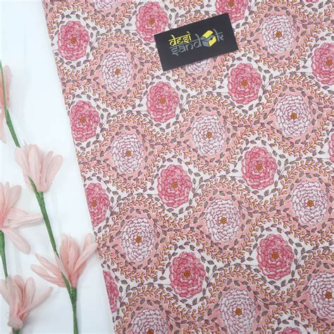 Pink Printed Cotton Fabric – Desisandook Enterprises Private Limited