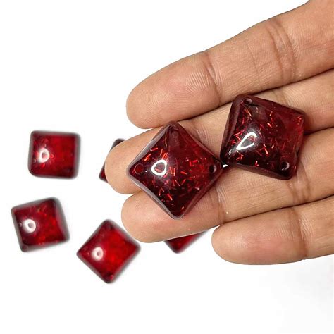 Dark Red Color Square Shape Acrylic Button Set Of 10 – Adikala - Craft ...