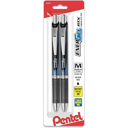 Pentel EnerGel Deluxe RTX Retractable Needle Tip Liquid Gel Pen - Pack ...