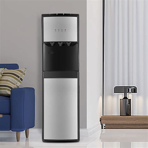 Cosvalve Black Freestanding Bottom Loading Electric Water Cooler with Hot, Cold, and Room ...