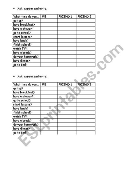 English Interview Worksheet 的图像结果