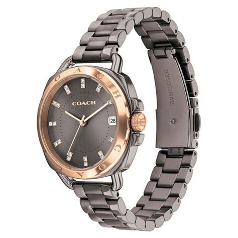 Buy Online Coach Quartz Analog with Date Grey Dial Stainless Steel ...