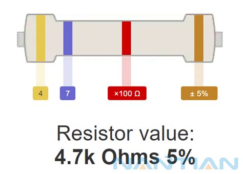 Image result for 4.7K Ohm Resistor Color Code