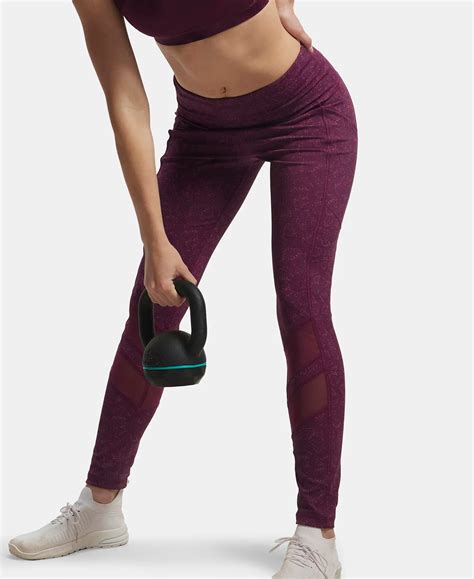 Buy Microfiber Elastane Performance Leggings with Breathable Mesh ...