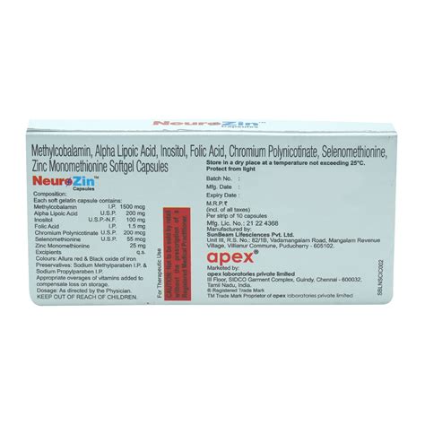 Neurozin Softgel Capsule 10's Price, Uses, Side Effects, Composition ...