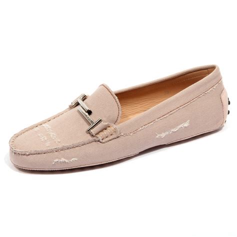 F9662 mocassino donna fabric TOD’S light pink ABRADED loafer shoe woman