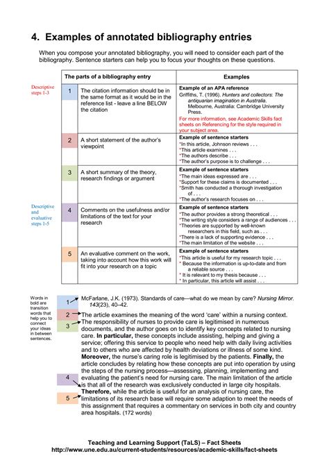 Writing an annotated bibliography by University of New England Teaching ...