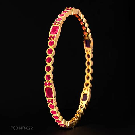 Shop 24ct Heavy Gold Layered Stone Stylish Bangle for Girls