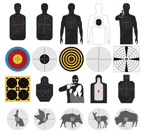 Premium Vector | Targets for training shooting Different types of silhouettes for learning to ...