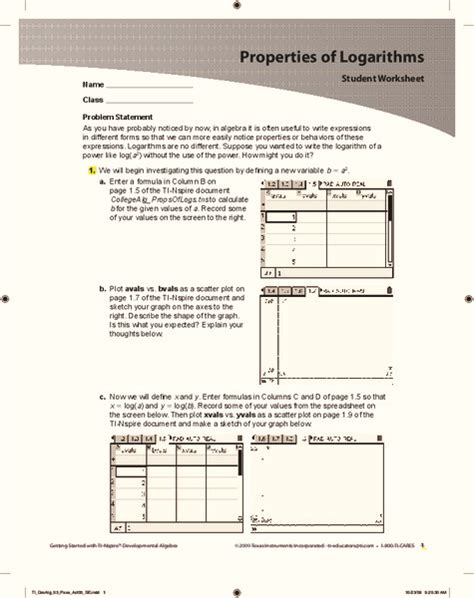 Properties of Logarithms Lesson 的图像结果