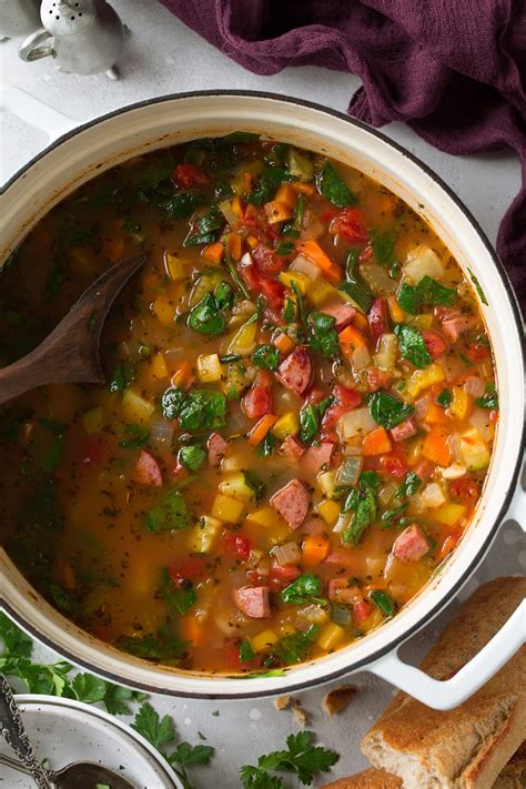 Smoked Sausage and Vegetable Soup - Cooking Classy