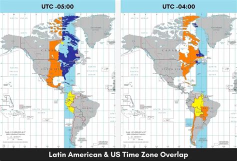 South American Time Zone Map