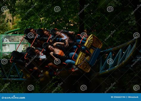 People Screaming while Riding a Roller Coaster in De Panne Park ...
