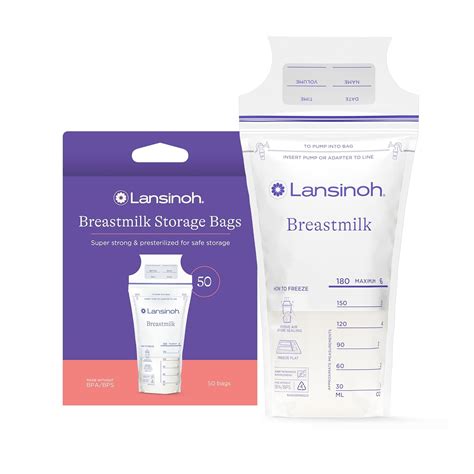 Amazon.com: Lansinoh Breast Milk Storage Bags 1 pack of 50 count. : Baby