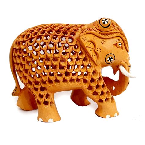 Wooden Jali Pattern Elephant (10cm Height) (Product Code 2524) at Rs 960.00