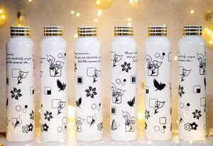 Sloppy Round Printed Design 6PCS Premium Water Fridge Bottles (Set Of 6 ...