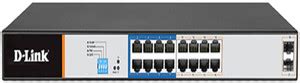 D-Link 16+2 Port Gigabit Unmanaged PoE Switch | DGS-F1018P-E 16-250m ...