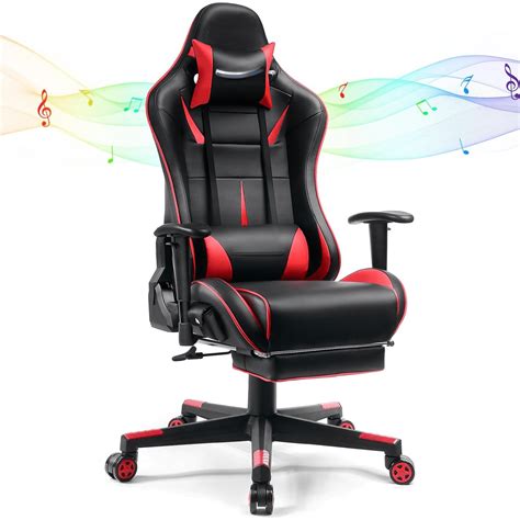 Gaming Chair with Speakers, Video Game Chairs with Footrest, PC Gamer ...
