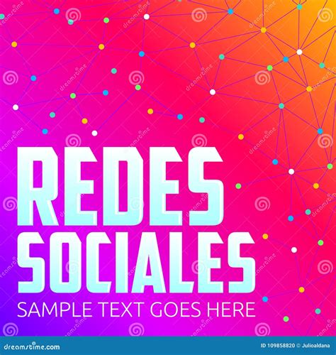 Redes Sociales, Social Networks Spanish Text Stock Vector ...