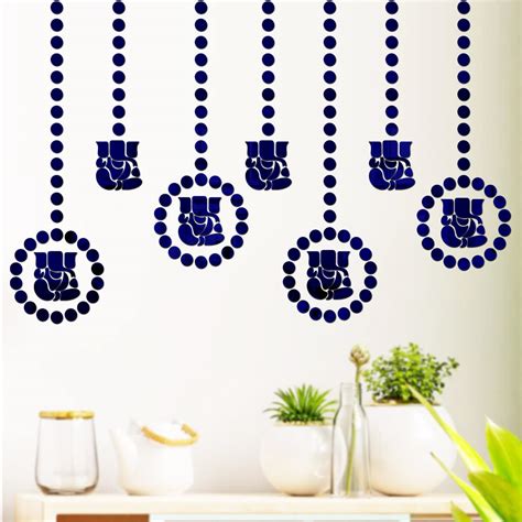 Buy Wall1ders 10 Ganesha & 100 Dots mirror stickers for wall, acrylic ...