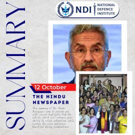 [Hindu Newspaper Summary] 12 Oct 2023 Important Articles