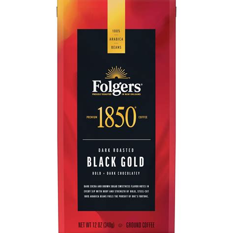 Folgers 1850 Black Gold Ground Coffee, Dark Roast, 12 oz - Walmart.com