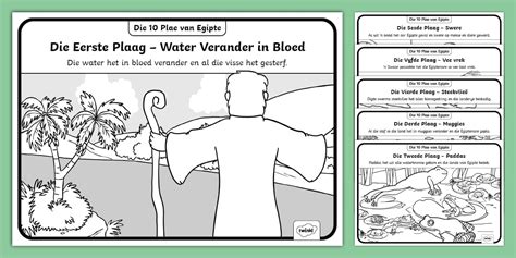 Die 10 Plae van Egipte - Inkleurprente (teacher made)