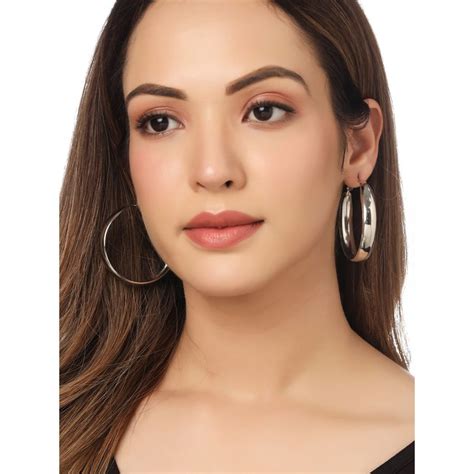 Buy NVR Silver Plated Hoop Earrings Online