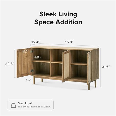 Buy mopio Haylee Farmhouse Boho Sideboard Buffet Accent Storage ...