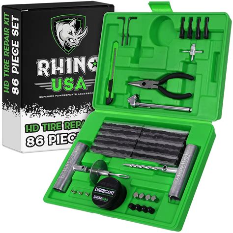 Rhino USA Tire Plug Repair Kit (56-Piece) Fix Punctures & Plug Flats ...