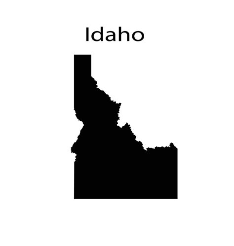 Idaho Map Silhouette in White Background 8630301 Vector Art at Vecteezy